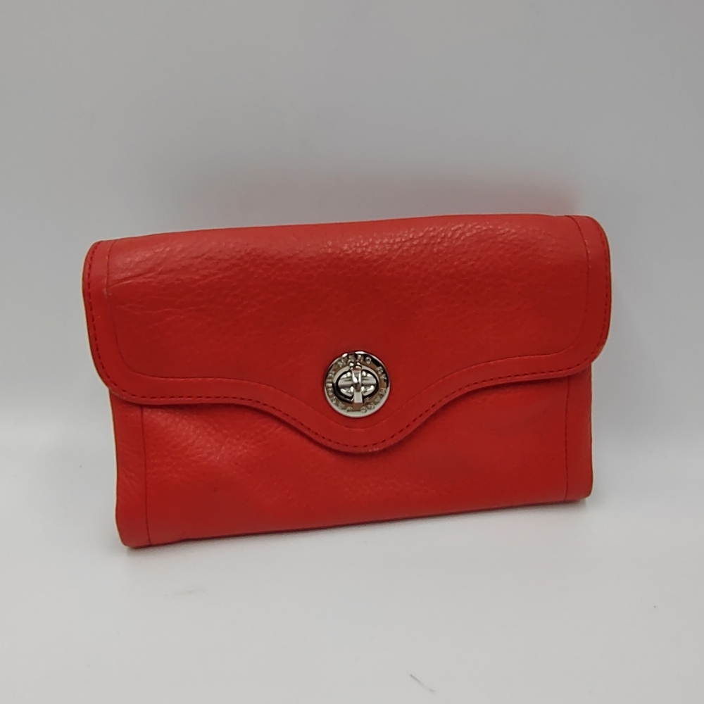 Marc By Marc Jacobs Fire Red Leather Trifold Wallet EUC